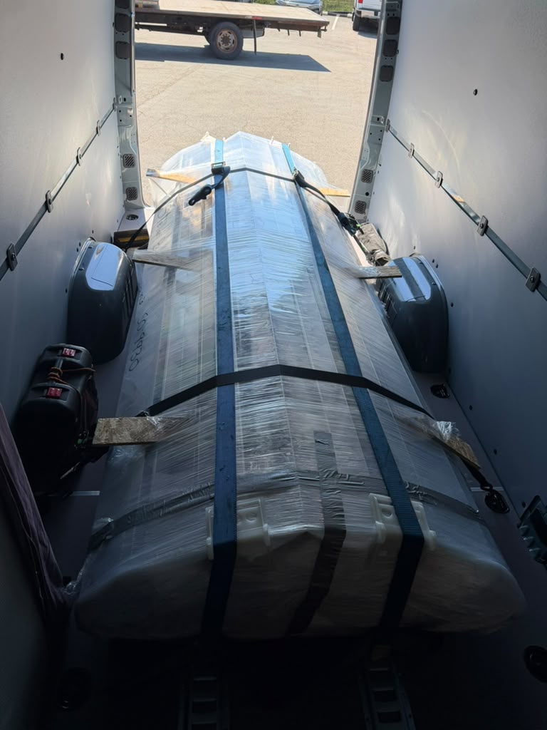 Long wrapped freight loaded lengthwise
